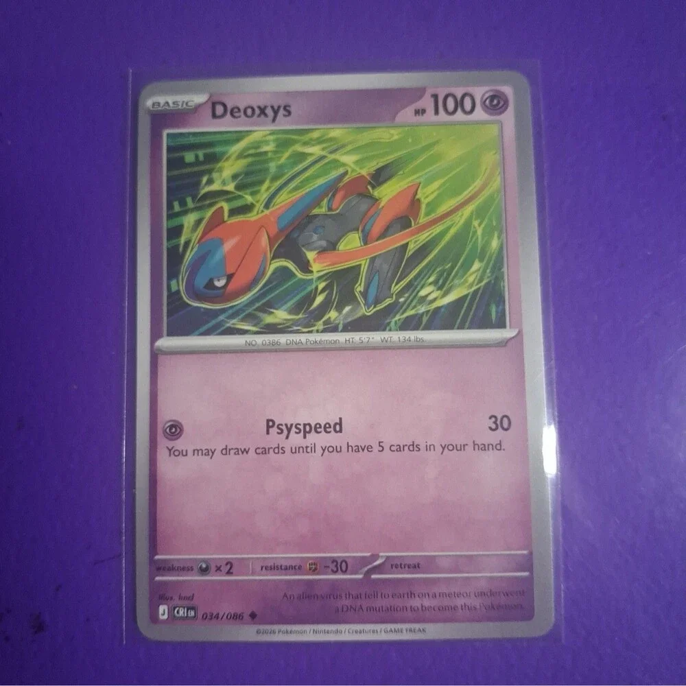 Deoxys 034/086 Uncommon ME04: Chaos Rising Pokemon Regular Near Mint